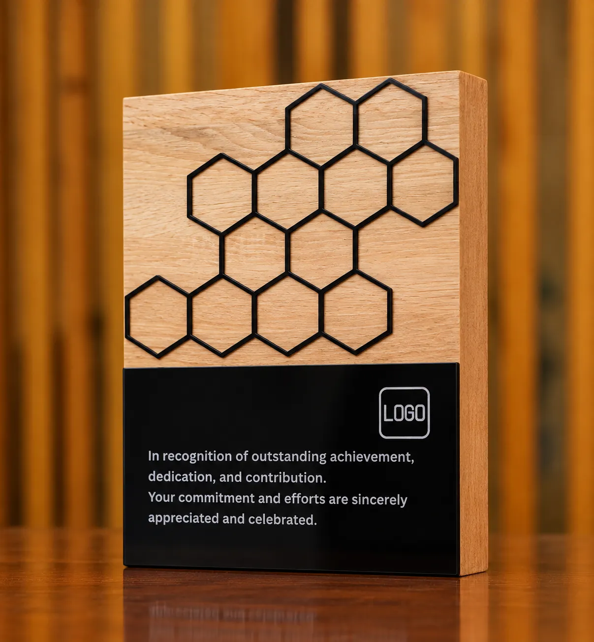 Custom layered wooden cycling award by KORA